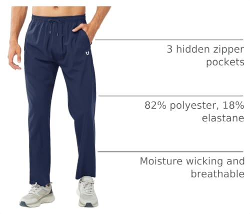 Image of NORTHYARD Men's Joggers Athletic Workout Track Pants Running Gym Training Sweatpants with Zipper Pockets Open Hem