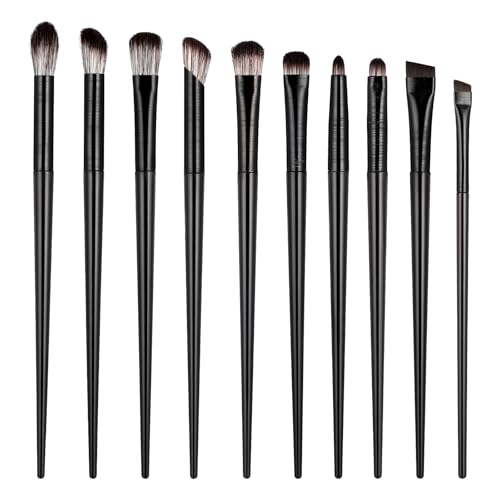10 Stück Augenpinsel Set Lidschatten Make-Up Pinsel Set Lidschatten Pinselset Kosmetikpinsel Augen Pinselset Makeup Augenbrauen Pinsel Sets für Foundation Concealers Rouge