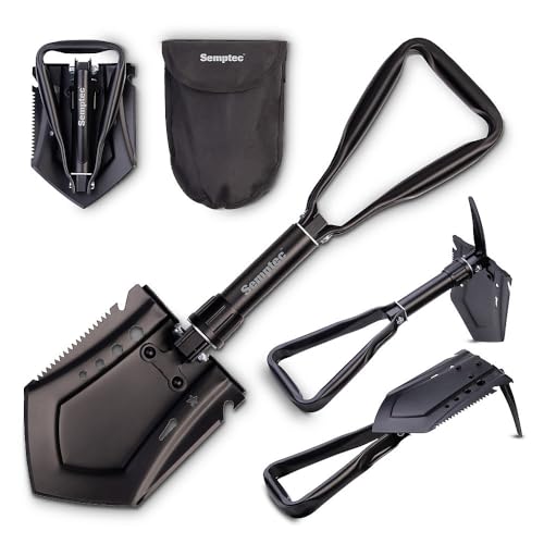 Semptec Urban Survival Technology Spaten: 7in1-Kombi-Klappspaten mit Säge, Spitzhacke, Axt, aus Carbonstahl (Campingspaten, Survival-Spaten, Schneeschaufel)