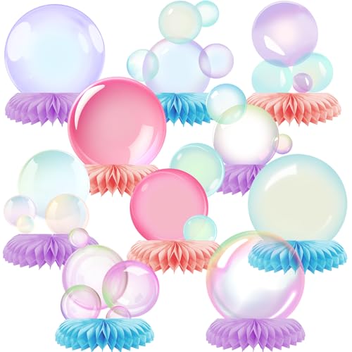 10 Pcs Bubble Honeycomb Centerpieces Bubble Table Decorations Bubble Party Decorations Mermaid Centerpieces for Tables Under The Sea Table Decorations Bubble Birthday Party Decorations