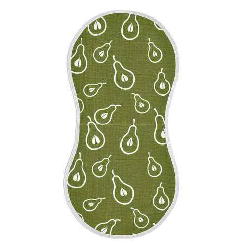 2 Pack Baby Burp Cloths, Soft Absorbent Burping Cloths for Babies, Cotton Milk Spit Up Rags, Large Size for Newborns, Baby Boys and Girls (Minimalist Pear Pattern)