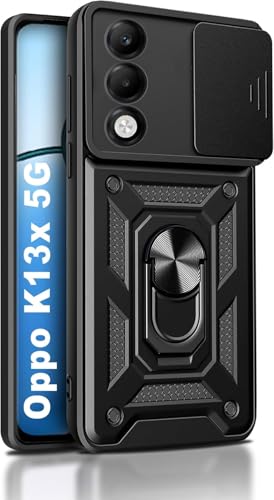 Image of Luxe Back Cover for Oppo A5 5G / Oppo K13X 5G | D10 Tough Armor Case | Sliding Camera Shield | 360 Protection | Kickstand Ring Holder | Military-Grade