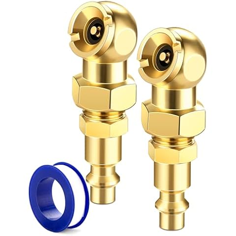 LUMITECO 2-Pack Ball Foot Air Chuck Set, 1/4" FNPT Closed Flow Tire Chuck Inflator Nozzle w/Air Chuck Quick Connect, Tire Air Nozzle for Tire Inflator Gauge, Tire Hose Tool, Air Compressor Attachments Cover