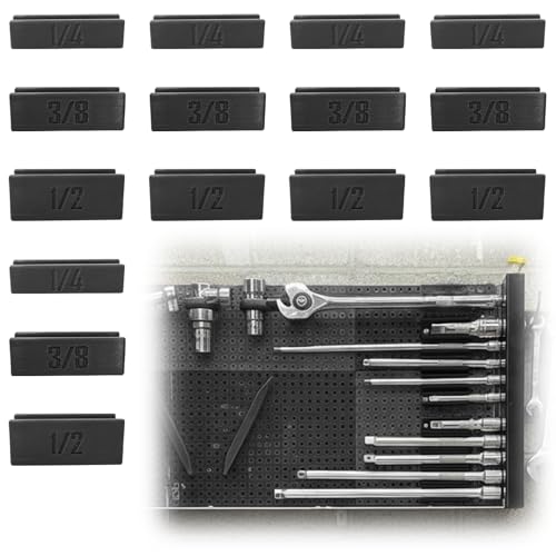 Socket Extension Holder for Tool Grid, Modular Organizer Clips to Securely Hold Extensions and Stop Rolling in Toolbox Drawers | Custom Layout Mounts Compatible with Pegboard Systems