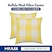 MIULEE Pack of 2 Decorative Classic Farmhouse Buffalo Check Plaids Throw Pillow Covers Polyester Linen Soft Soild Pillow Case Yellow Cushion Case for Sofa Bedroom Outdoor 18 x 18 Inch 45 x 45 cm