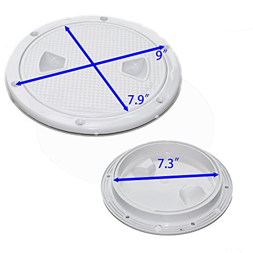 X-Haibei Round Boat Non Slip Inspection Hatch White Plastic Deck Plate With Detachable Cover, Anti-Aging,Anti-Uv, Marine Accessories (Inside Diameter 8 Inch) #TOP4