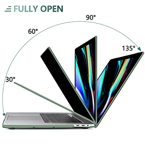 Dongke For Macbook Pro 13 Inch Case 2022 2021 2020 Release Model: A2338 M2/M1 A2251 A2289, Plastic Hard Shell Case & Keyboard Cover Only Compatible With Macbook Pro 13 Touch Bar, Midnight Green #TOP3