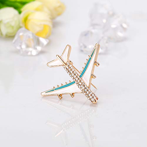 YAZILIND Rhinestone Aircraft Airplane Brooch Pins Women Breastpin Corsage Girls Jewelry Gift4
