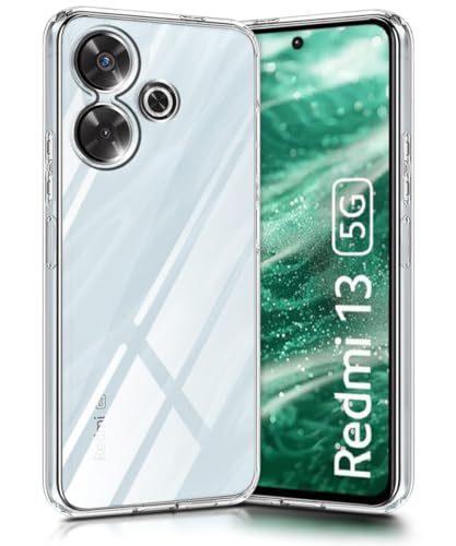 Image of WOW IMAGINE Crystal Clear Transparent Back Case Cover for Mi Redmi 13 5G | Poco M6 Plus 5G | Full Device & Camera Protection Shockproof TPU | Flexible Silicone Back Cover Case - Transparent