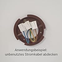 5 Stück Abzweigdose Braun Ø 100mm superflach – Aufputz Verteilerdose & Kunststoff-Baldachin Deckenrosette & Blinddose für Lampe, Kabel & Wandmontage Höhe 1,5 cm – Ansicht 8