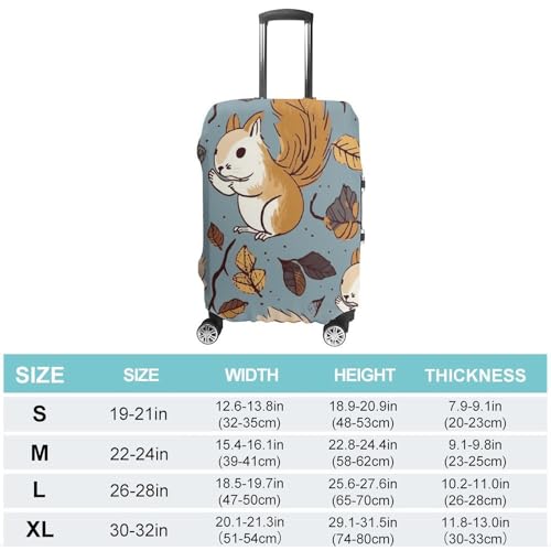 Cute Squirrel Luggage Cover, Washable Elastic Suitcase Cover Protector Fit 18-32 Inch Luggage2