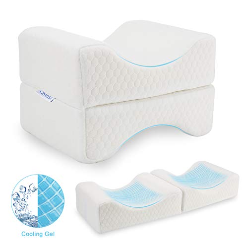 Almohada para piernas para Dormir, Nuevo Modelo 2020 Gel Incorporado, ortopédica, viscoelástica, ergonómica, Alivia Dolores de Espalda, Caderas y articulaciones, Espalda Recta con el cojín.
