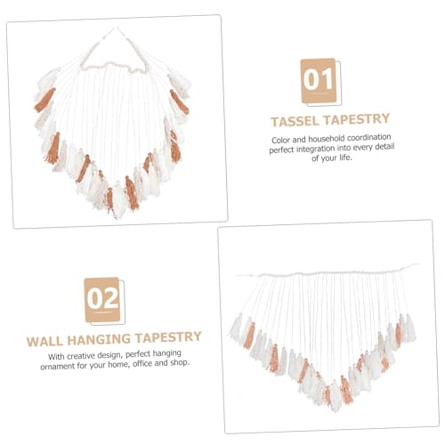 Tapiz bohemio de madera y algodón para decoración de pared en salones modernos 6