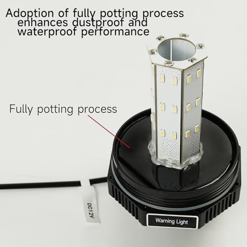 Y DIANS IP66 Waterproof Shockproof Strobe Siren Light Shockproof Industrial Warning Beacon Light with 120dB Buzzer for Port Ship Heavy Equipment and Vehicle DC12V