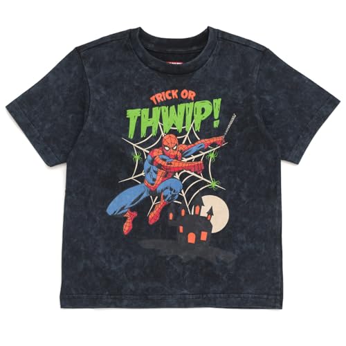 Marvel Spider-Man Halloween Little Boys Matching Family T-Shirt Black Spiderman Trick Or Thwip 5 - image 1