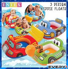 Image of Inflatable Kiddie Float | Water Baby Floater for Kids| Safe Anti-flip Diaper Style Swim Tube Rider| Swim Pool Tube for Toddlers|Multicolor Cute Swimming Pool Safety Seat (Bulldozer)