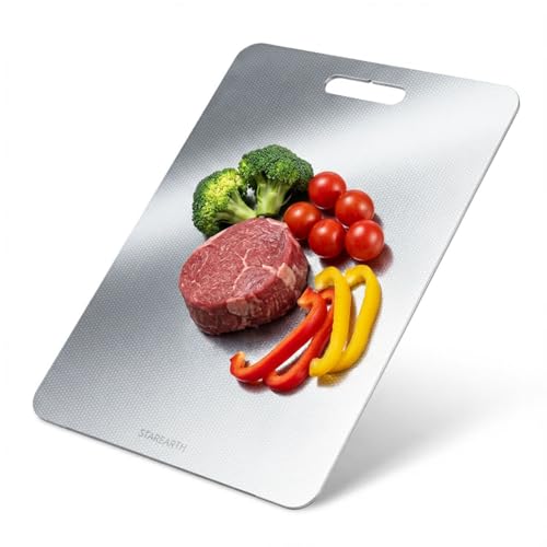 304 Stainless Steel Cutting Board，Double Sided Cutting Boards for Kitchen，for