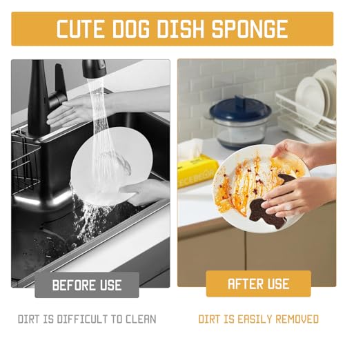 Küchenschwämme Set Mit 4 Stück Niedlichen Hundedesigns Für Effektives Spülen Und Reinigung Außergewöhnlich Für Geschirr Spüle Bad Und Blumenbeet Langlebige Putzschwämme Für Die Küche Und Haushalt