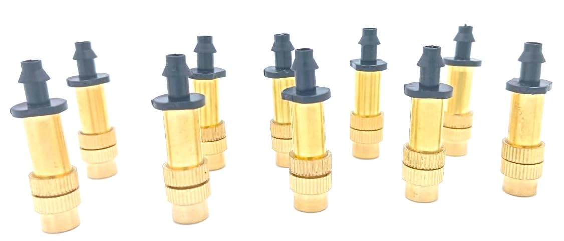 Yardwe 10 Sets Misting Nozzles Atomizing Misting Sprayer Water Hose Nozzle With 6mm Hook for Greenhouse Landscaping Outdoor Cooling System