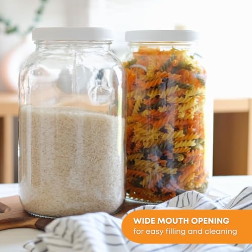 FastRack 1 Gallon Glass Storage Jars with Airtight Lids (Pack of 4) | Wide Mouth Glass Canisters for Food Storage, Fermentation, Pickling & Canning by FastRack - Image 4