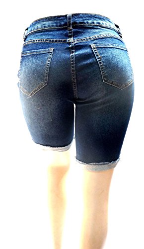 1826/ Jack David/Wax Floral Women's Plus Size Bermuda Short Curvy Denim Jeans Ripped Distressed4