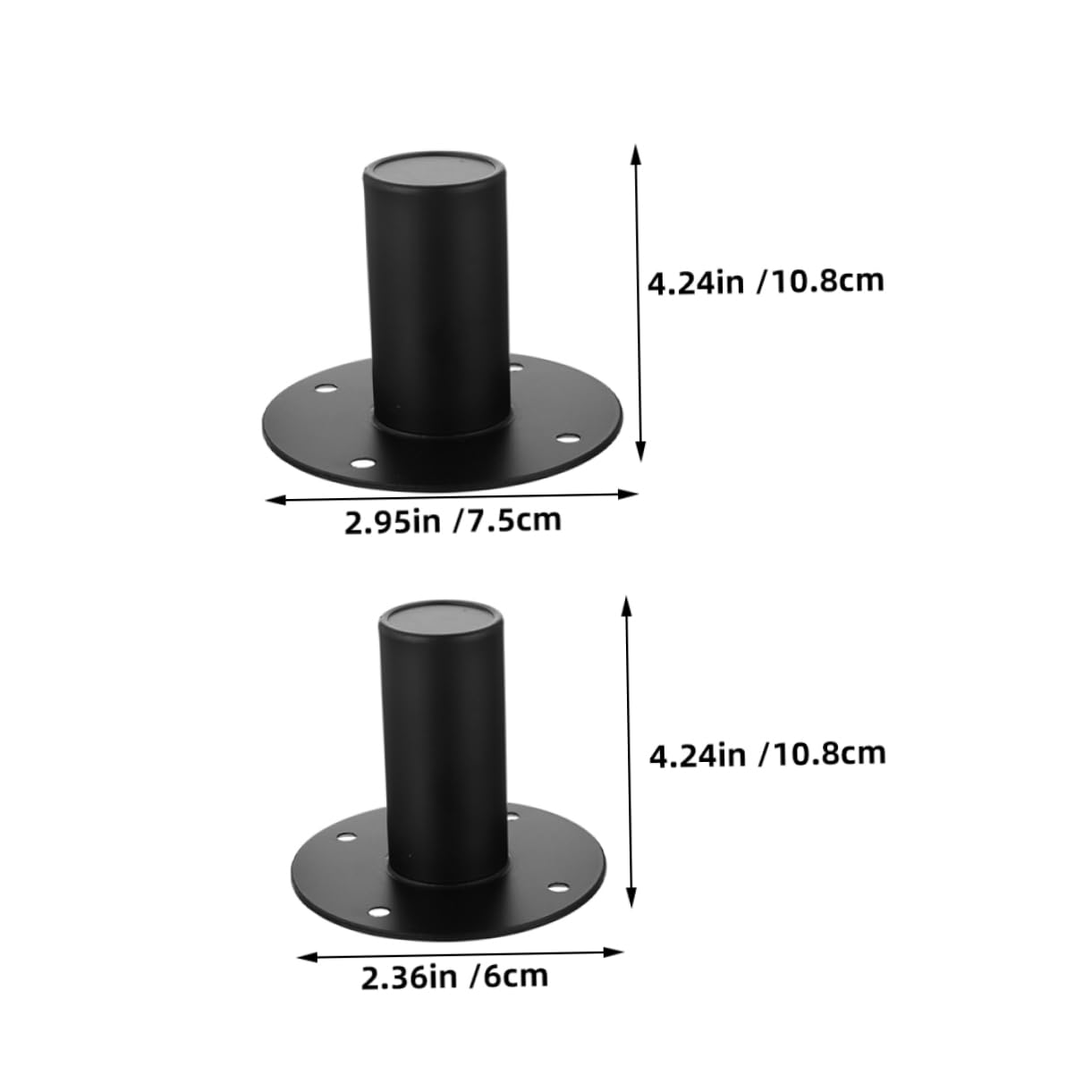 Support Enceinte en Fer Noir 2pcs Socle Solide et Léger Facile à Installer pour Haut-parleur Usage Intérieur Scène Trous de 65mm et 80mm