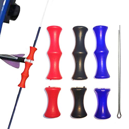 Ouceanwin Arco de tiro de dedo equipo, 3 piezas arco tiro protector dedos silicona caucho suave Bowstring equipo Arco de caza equipo de protección para principiantes