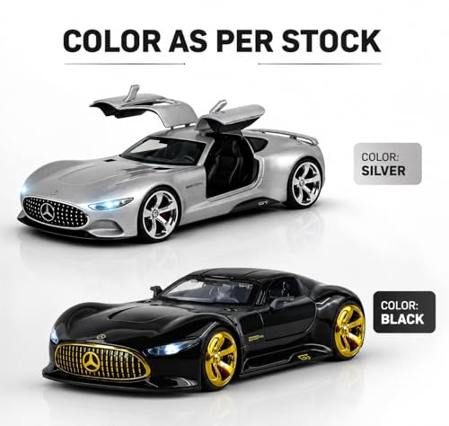 Image of Benz AMG Vision GT Toy Car 1:32 Diecast Metal Model (Color As Per Stock)- Pull Back Alloy Car with Openable Doors, Lights & Sound, Premium Collectible Gift for Boys, Men & Cars Lovers