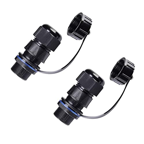 PENGLIN 2PCS panneau monté RJ45 connecteur étanche Cat5/5e/6 ethernet LAN coupleur de câble avec couvercle étanche/anti-poussière pour le réseau extérieur Cover