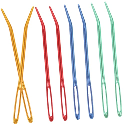 Operitacx Large Eye Needles 8pcs Set Sturdy Aluminum for Knitting and Crochet Projects