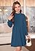 Fall Big Girls Crew Neck Casual Puff Long Sleeve Midi Dresses Fashion Church Outfit with Pockets Black 12 Years