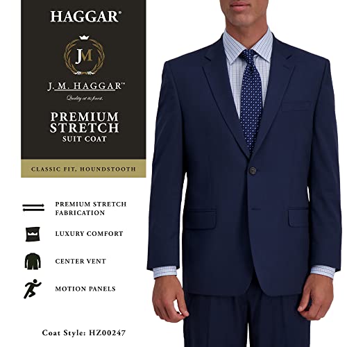 J.M. Haggar Men's Premium Stretch Classic Fit Suit Separate Coat Big & Tall Sizes, Navy Blue, 44 Regular