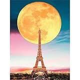 YSCOLOR Diamond Painting Lune Paris Tour Diamant Peinture Kits Paysage Diamant Art Pleine Perceuse De Mode Maison Décoration Intérieure 30x40cm
