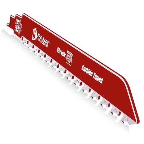 PAYA TOOLS 9-Inch Masonry Reciprocating Saw Blade, 2TPI Carbide Blades for Cutting Aerated Concrete...