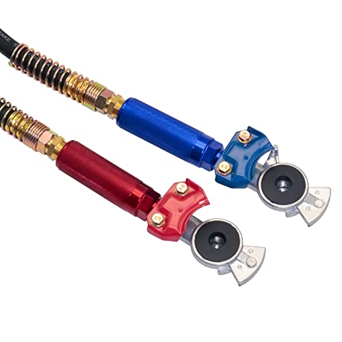 Boeray Aluminum Emergency Gladhand Universal Glad Hands Air Hose Brake Coupling Service Handshake Set For Truck Semi Trailer Rvs 1Pcs Red 1Pcs Blue #TOP5