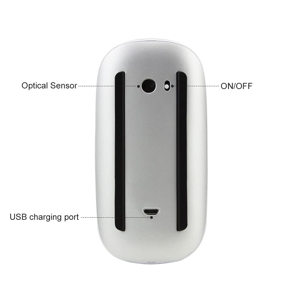 Bezprzewodowa mysz Bluetooth ergonomiczna ultracienka optyczna do ponownego ładowania mysz 1600 DPI