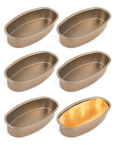 Wuqoioo Oval Cheesecake Pan, 6 Pcs Non Stick Baking Pans Alu...