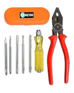 SKADIOO 5-Piece Screwdriver Set with Combination Pliers Combo, Screwdriver kit, Star screwdriver, 5-Pieces Screwdriver Kit, PLIERS, Screwdriver and pliers Set For Home (plier+screwdrivers set)