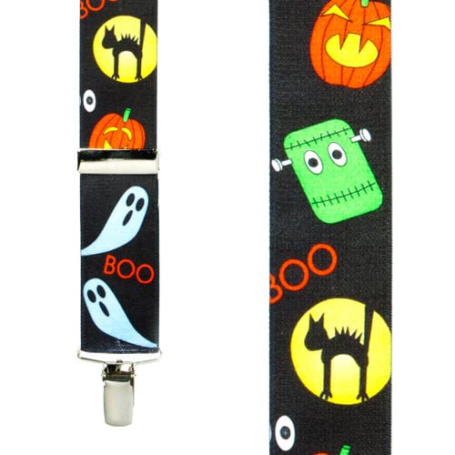 Suspender Store Novelty Halloween Suspenders - 1.5-Inch Wide Elastic - X-Back - Clip - 54