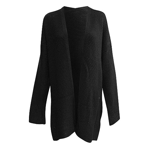 Image of Women's Autumn and Winter Jacket Long Sleeve Coat Solid Color Knitted Open Front Jacket Coats for Women Trendy