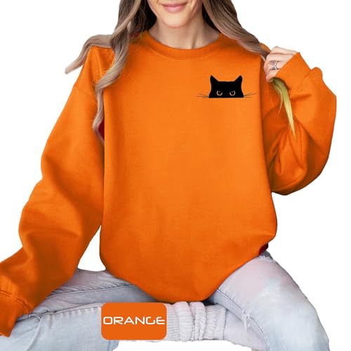 Cat in Pocket Sweatshirt, Peeking Black Cat Pocket Cute Men Women Kids Boys Girls Sweatshirt T-Shirt Hoodie, Halloween Matching Sweat Shirt, Halloween Cat Lover Gift Tee3