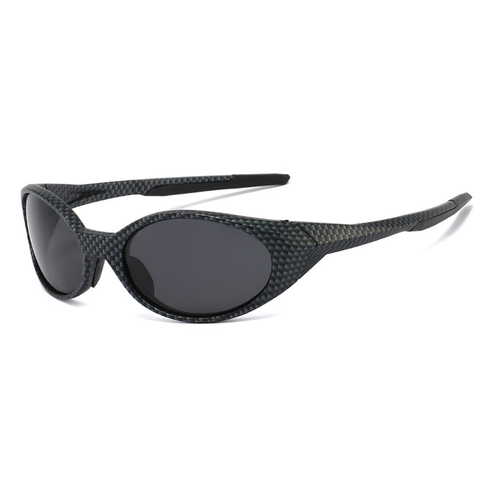 Polarized Sports Sunglasses Mens UV400 Protection Mirror Lenses Oval Frame Sun Glasses Personality Sunnies Running Bike Driving Fishing