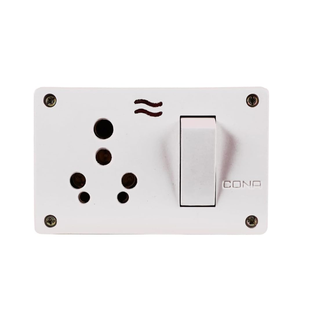 Switch Socket Combined with Box 1 Switch 6Amp 1way, Socket 5pin 6Amp, Socket 2pin (Pack of 2)-image-22