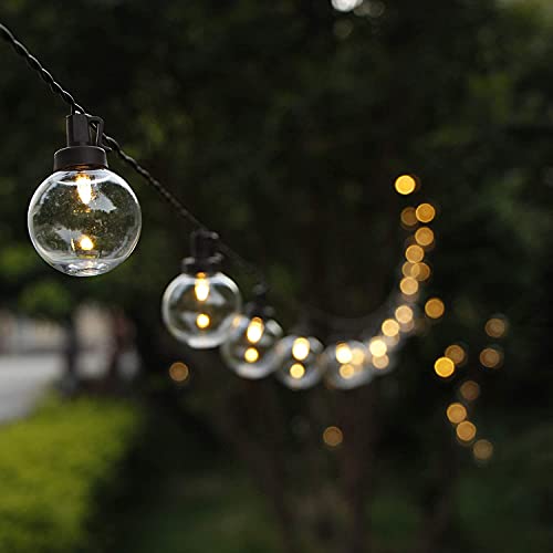 G40 Globe Solar String Lights, ZHONGXIN 38.6FT Outdoor String Lights Waterproof with 50 Warm White LED Plastic Bulbs, Great for Home Patio Garden Backyard Gazebo Christmas Wedding Party DÃ©cor â€¦