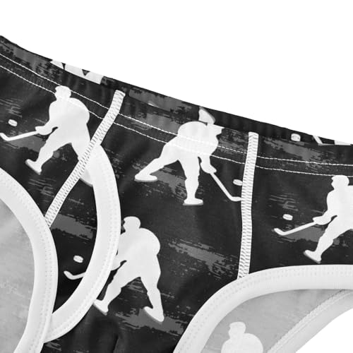 Boys' Exclusive Briefs Toddler Underwear 95% Combed Cotton Boxerbriefs 2T Hockey Player Silhouette Pattern 234