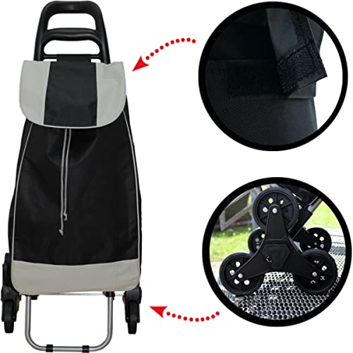 Stimo Einkaufstrolley klappbar mit 3-Rad-Mechanik/Treppensteiger Einkaufsroller – Bild 6