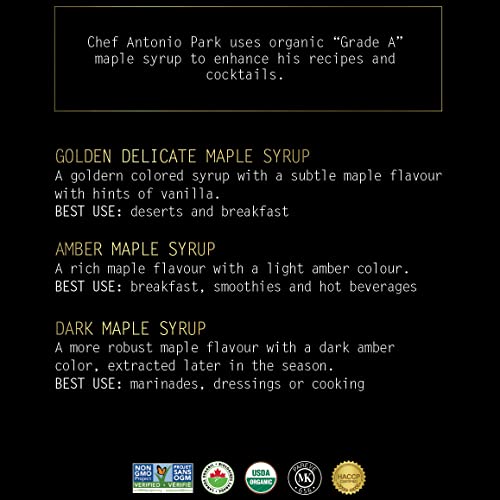 Antonio Park Maple Syrup (Golden Delicate, 8.5 Oz Fl) -- Natural, Canadian Made, Grade A, 100% Pure, Organic, Non Gmo, Vegan, Kosher, Gluten Free & Paleo Friendly,8.5 Ounce Fl #TOP5