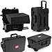 Regetek Waterproof Hard Case, 23x 17x 11.5 Inch, Rolling Equipment Case with Wheels/Foam/Retractable Handle,for cameras Camcorder,Drone, electronic tool, Shockproof, Inner 19.6