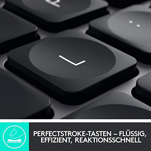 Logitech MX Keys für Mac kabellose beleuchtete Tastatur, Handballenauflage, taktiler Tastatursteuerung, LED-Tasten, Bluetooth, USB-C, 10 Tage Batterielebensdauer, Metallaufbau, Apple macOS - Graphit - Image 4