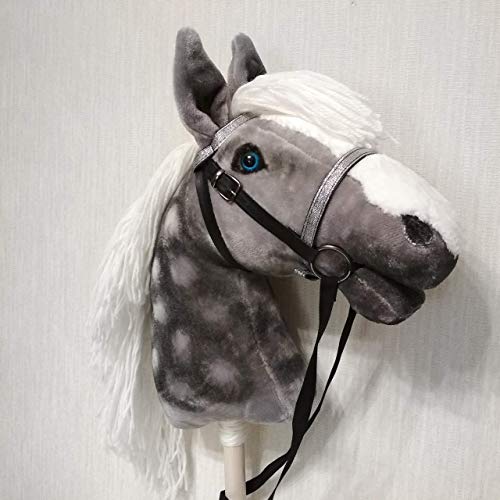 Dapple Gray Hobby horse Stick horse for children Horse toy on stick